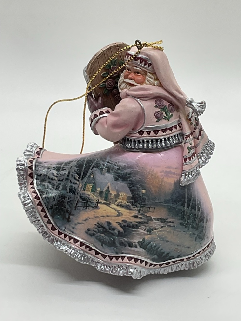 Ashton-Drake Old World Thomas Kinkade Santa Ornament Winter Path of Welcome
